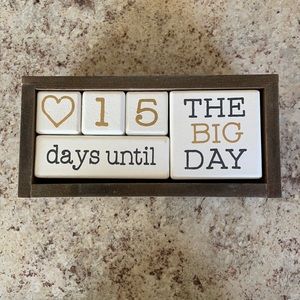 Wedding countdown wooden block